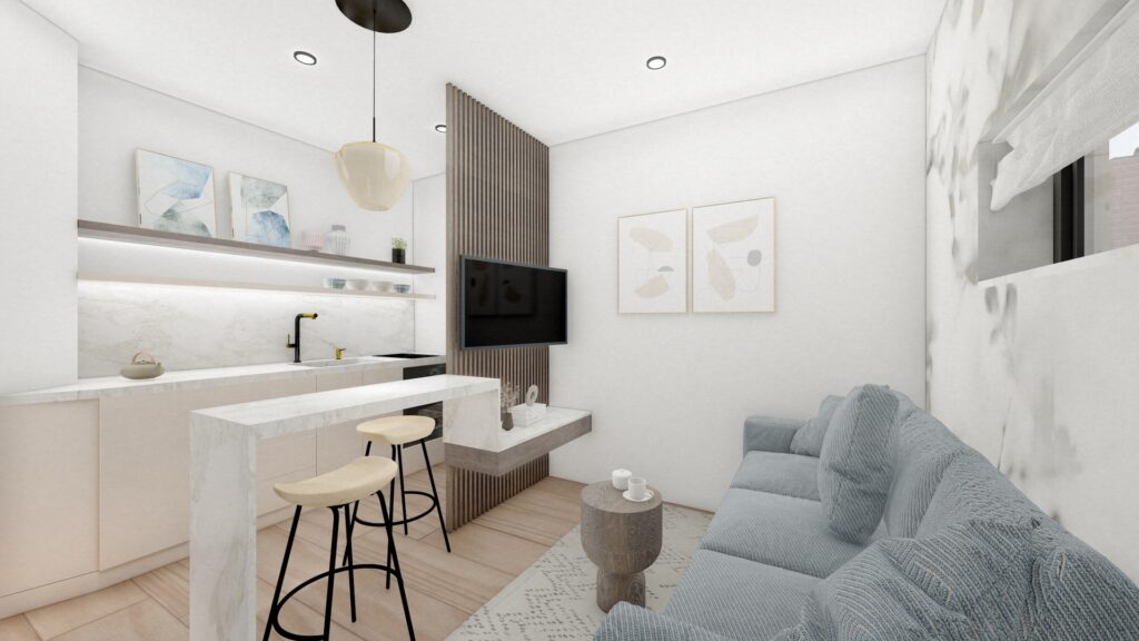 1OG kuhinja i dnevna Render 2